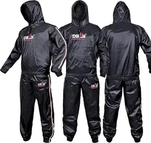 Men's DEFY Heavy Duty Anti-Rip Hooded Sauna Suit, Professional Sports Clothing for Gym Training
