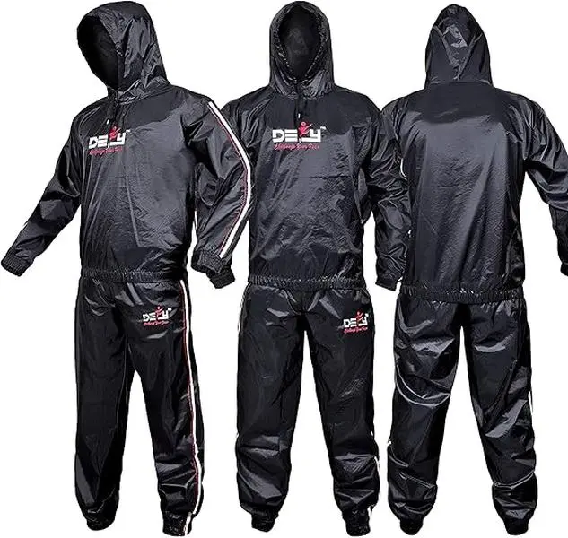 Men's DEFY Heavy Duty Anti-Rip Hooded Sauna Suit, Professional Sports Clothing for Gym Training summerwins