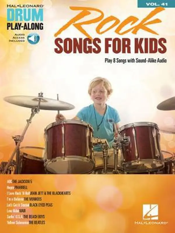 Used Hal Leonard Publishing Corporation Rock Songs for Kids Drum Play-Along Volume 41 Book - Soft Cover/Dust Cover, Online Audio Access with Code, English Literature & Art Book