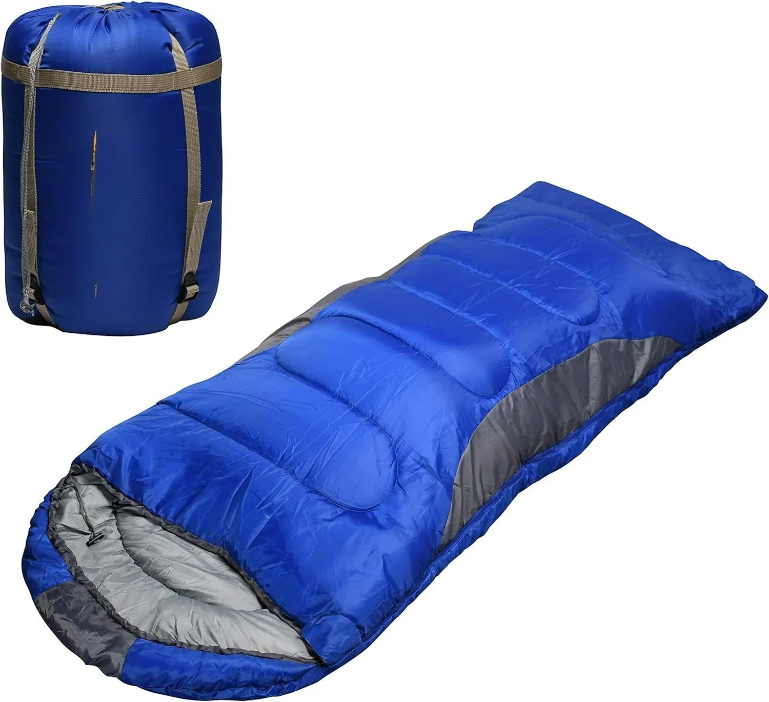 0  Winter Sleeping Bags for Adults Camping (450GSM) - Temp Range (5F32F) Portable  Compression Sack- Camping Sleeping Bags for Big and Tall in Env Hoodie: Backpacking Hiking 4 Season