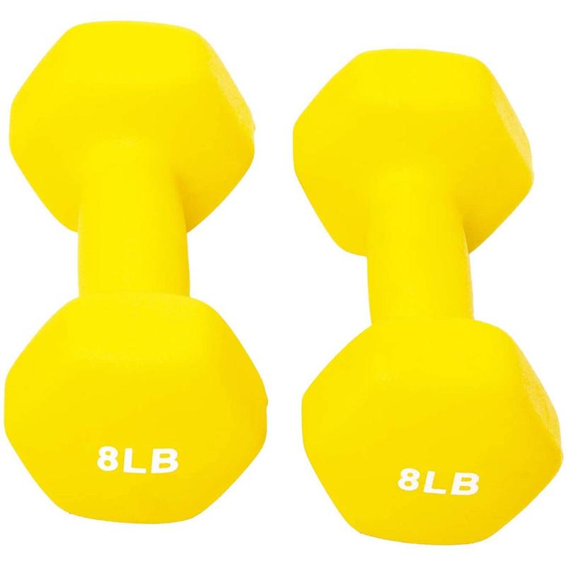 BalanceFrom Fitness Neoprene Coated Dumbbell Set with Stand