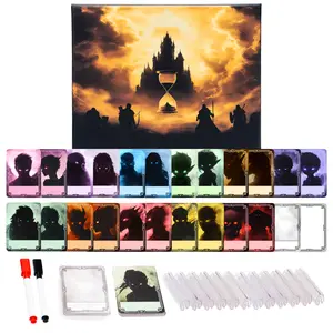 TIDYBOSS DND Combat Tracker & Initiative Set of 50pcs Erasable Acrylic Top on Screen with Character, Monster Insert Cards DM Tools, Accessories for Dungeons and Dragons, TTRPGs