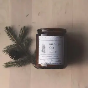 Amongst the pines, Essential oil candle, Pine, Fir Needle, Vetiver, All-natural candle, Organic Candles