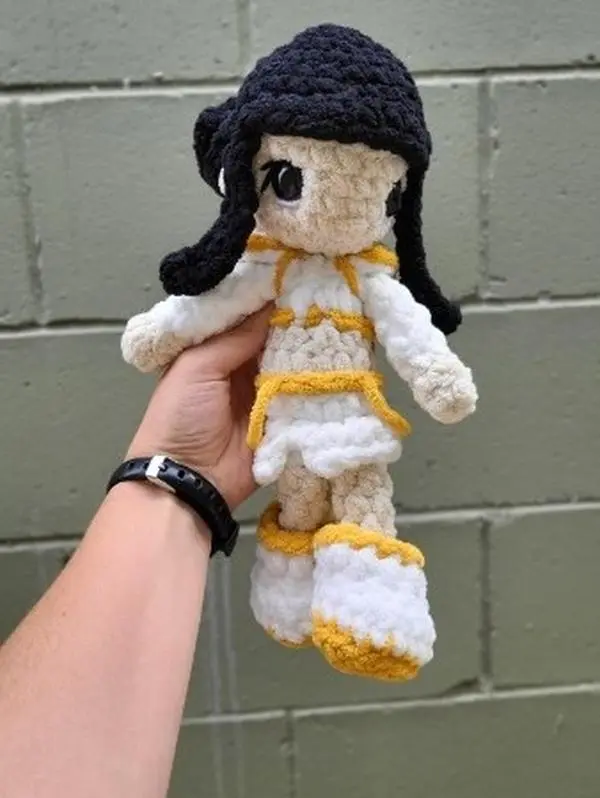 Hand-Crocheted Singer Doll Plushie - Rapper