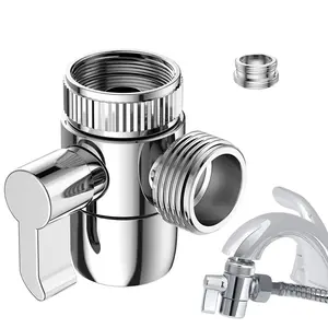 Faucet Diverter Valve with Aerator, 3-Way Diverter Valve for Hand Held Shower, Sink Faucet Splitter for Kitchen and Bathroom, Parts, Hardware, Faucet Attachment
