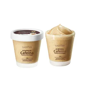 Exfoliante Corporal de Caféína y Niacinamida SADOER 98% Ingredientes Puros Reafirmante de la Piel Iluminador Exfoliante Refrescante Tratamiento de Keratosis Pilaris Caffeine Silky