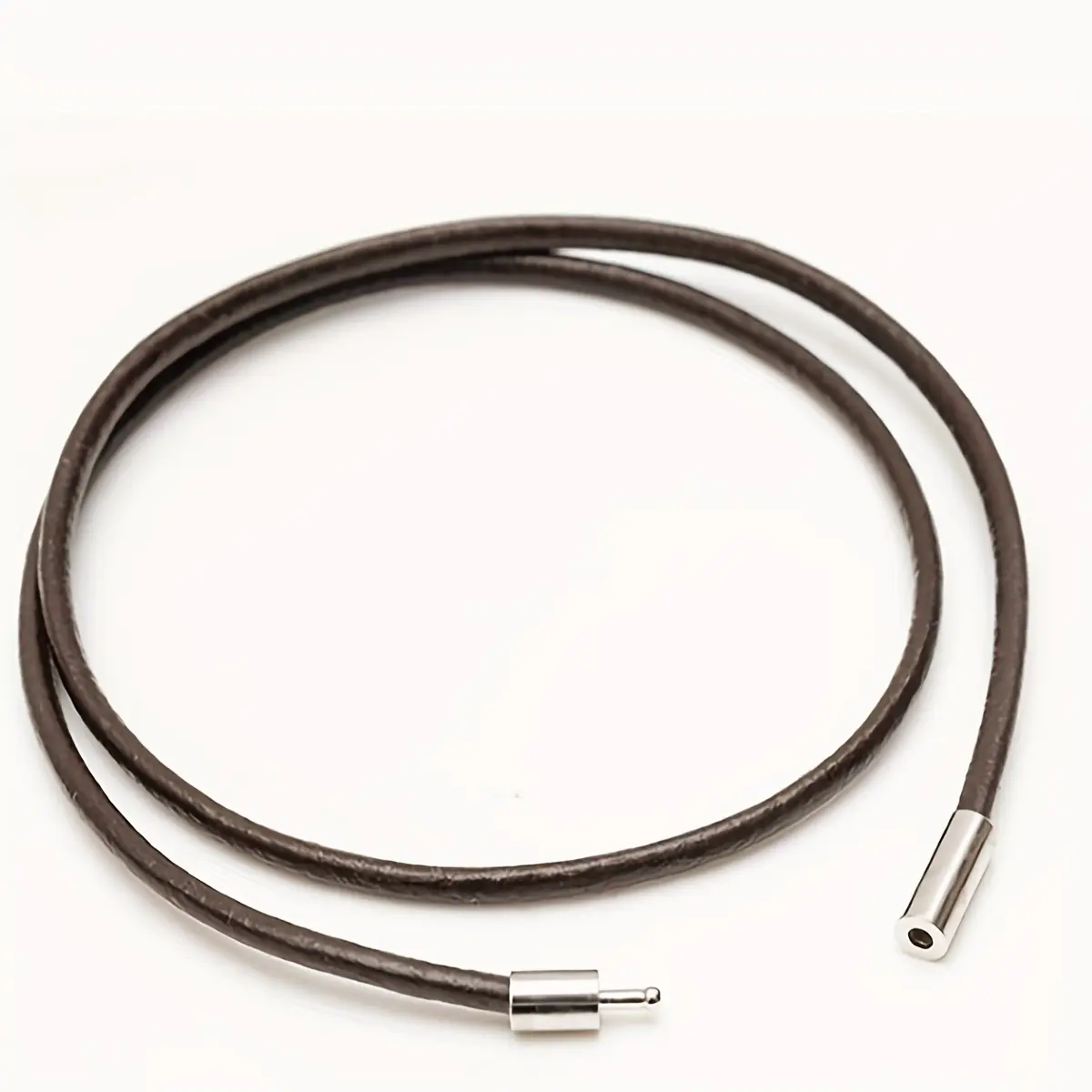 Men's Simple Black Silk Leather Cord Chain Necklace with Stainless Steel Clasp, Silk Cord Jewelry, Long Flexible Design, Quick Connection Feature, Silk Cord Necklaces, Chain Jewelry Necklaces Elegant Durable