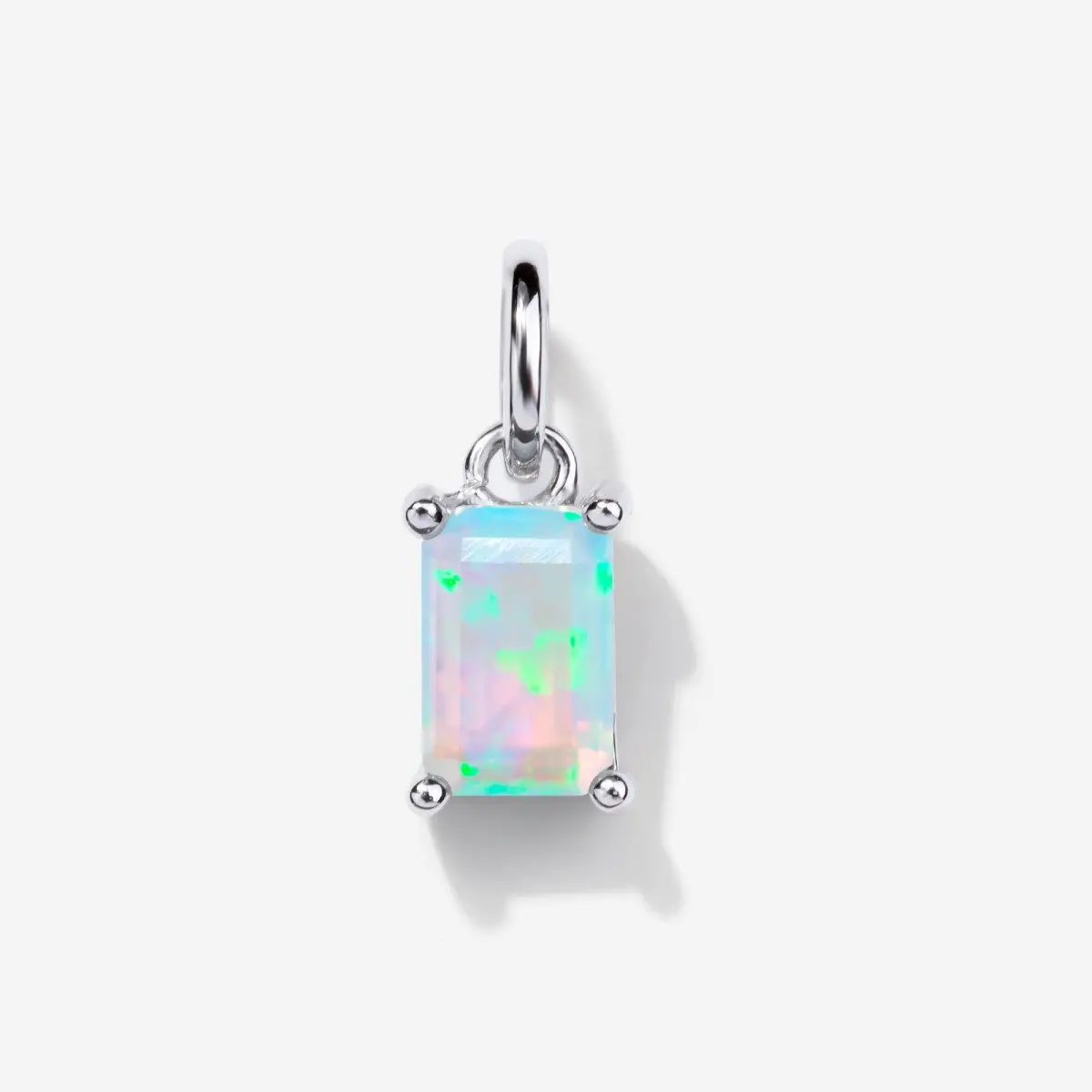 Opal Silver Charm