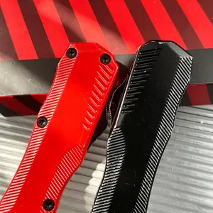 Model H9000 Folding Knife with Textured Aluminum Handle—featuring a non-slip grip, ideal for camping, outdoor excursions, and wilderness activities.