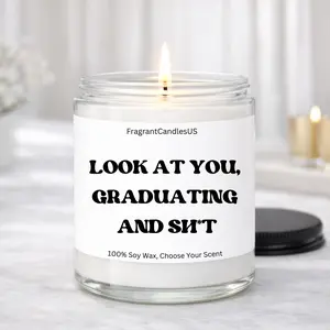Look at You Graduating Gift Candle, Personalized Graduation Present for Her Him, College Success Celebration Decor, Inspirational Class of 2026 Candle, High School Graduation Keepsake, Future Doctor Nurse Teacher Graduate Gift, lavender scented candle