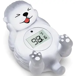 X-TBT77 Baby Bath Thermometer, Cute Otter Floating Water Thermometer for Newborns & Infants, Safe and Accurate Room and Bathtub Temperature Monitor, Grey