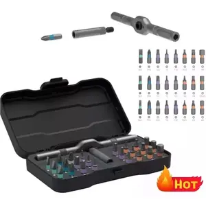 24 in 1 Multifunction Screwdriver Set 25pcs Ratchet Wrench Tool Kit with Various Bits for Household Repair Electronic Gadgets Furniture Assembly DIY Projects