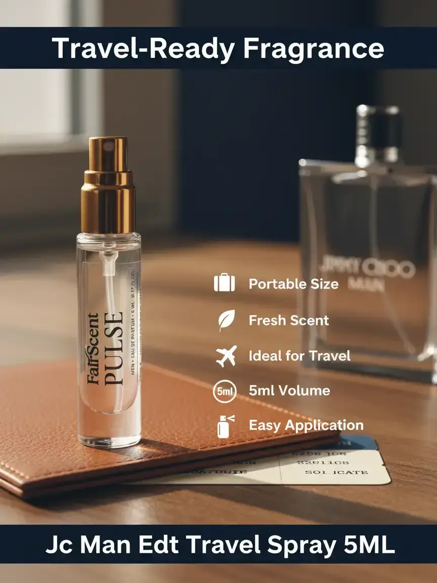 FairScent Pulse Eau de Toilette Decant - Fresh Clean Scent Men's Fragrance, Woody Aromatic Travel Spray for Men, 5 mL / 0.17 oz, Good Smelling Man