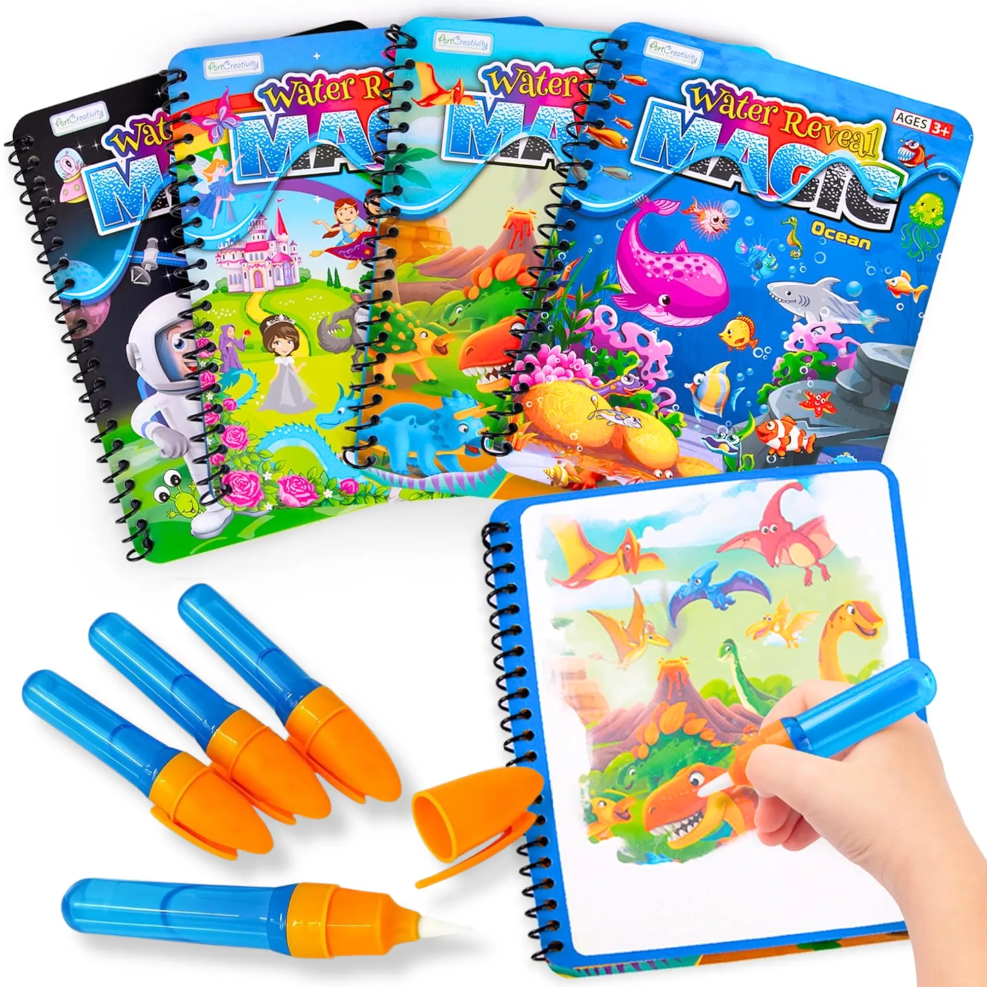 4 Pack Magic Water Coloring Books for Toddlers - Mess Free Water Art Books for Toddlers