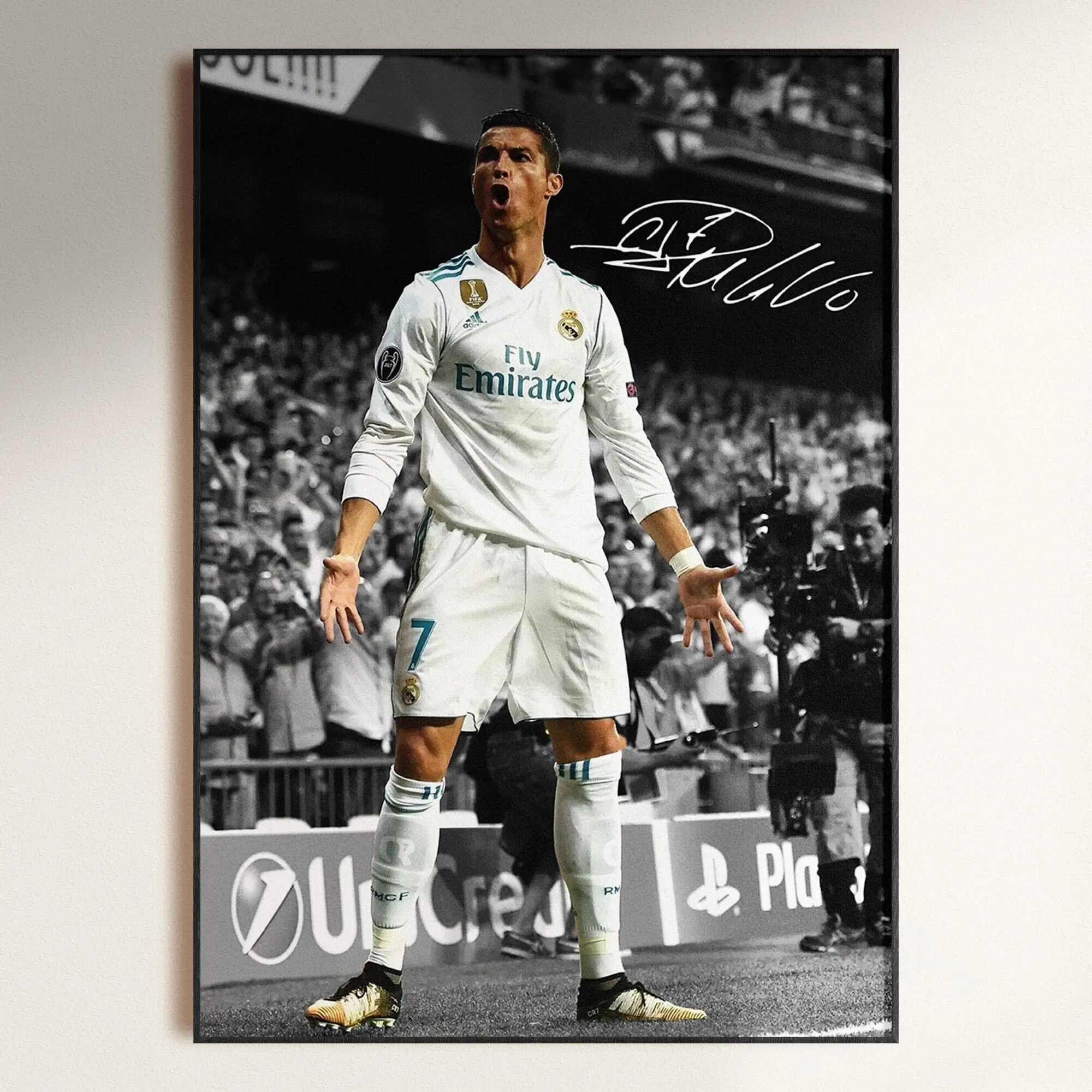 Cristiano Ronaldo Poster, Ronaldo Real Madrid, Soccer Legend, Signed Football Poster, Cr7 Fan Gift Download( Unframed - Print Only )
