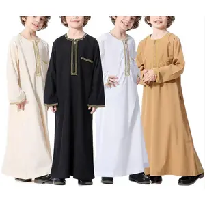 Boys Traditional Long Garment Gold Trimmed Casual Ethnic Style Long Sleeved Clothing