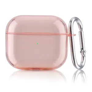 Worryfree Gadgets Wireless Shockproof TPU Clear Case, Compatible with AirPods 3rd Generation, Protective Cover with Keychain