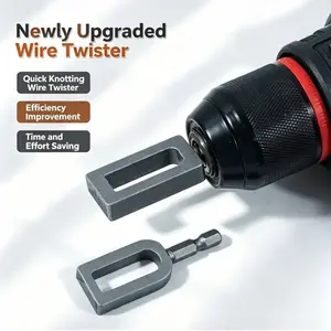 2PCS Professional Rebar Tie Wire Twisting Tool for Drills - Heavy Duty Steel Wire Twister with 6mm Hex Shank for Construction and Fencing Projects