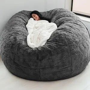 Extra Large Soft Lazy Sofa Bean Bag Cover, Sponge Round Ball Sofa Cover, No Fill Included, Comfortable and Durable, Ideal for Home Use