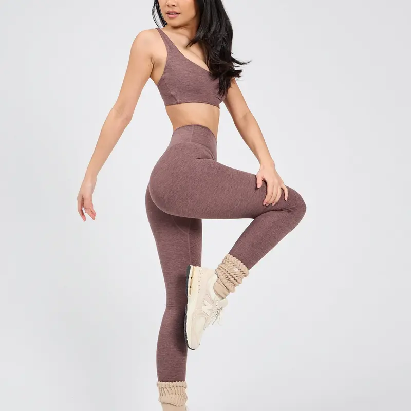 Dream Heathered Sports Bra - Mocha Berry