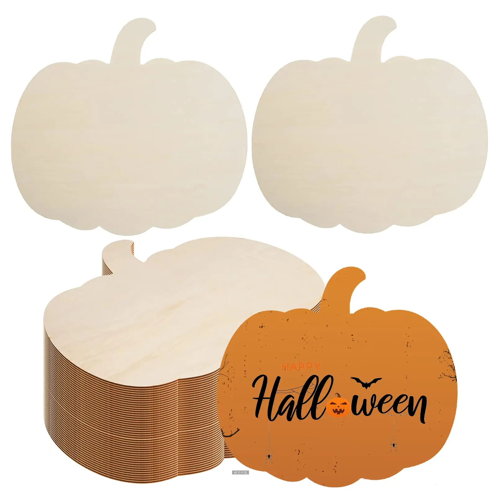 24 Pieces Large Wood Pumpkin Cutouts Blank Shape Cut Out Wooden Cutout Unfinished Craft For Fall Party Diy Thanksgiving Decoration Supplies