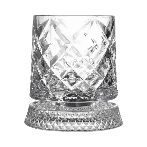 360° Rotating Transparent Geometric Checked Chinese Whiskey Glasses - Premium Drinkware Tumblers, Unisex Home & Party Supplies, Father's Day Gift