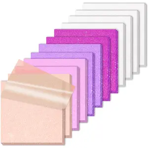 Transparent Sticky Notes 600 Sheets, Frosted Glitter   3x3 Inch, High Glass-Like Clear Seee Through  Self-Adhesive Notes for Women Office School Teacher Planer  Supplies 12 Pads