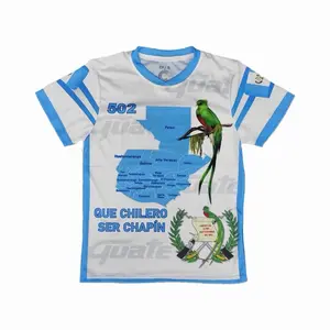 Guatemala Jersey with Map and States Blue and White Design Logo Nacional for Sports and Casual Wear