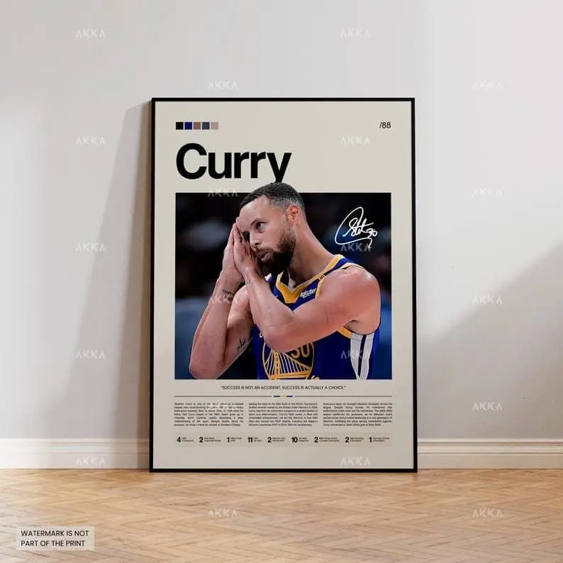 Stephen Curry Warriors Poster, NBA Art Print, Golden State Fan Gift, NBA Poster, Basketball Poster, NBA Basketball