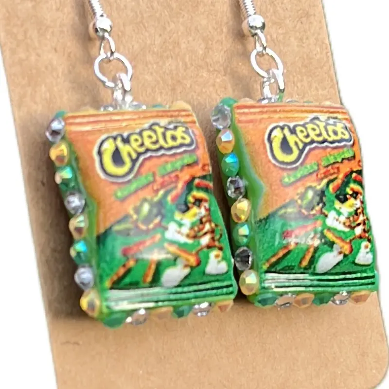 Cheddar jalapeño Cheetos handcrafted earrings