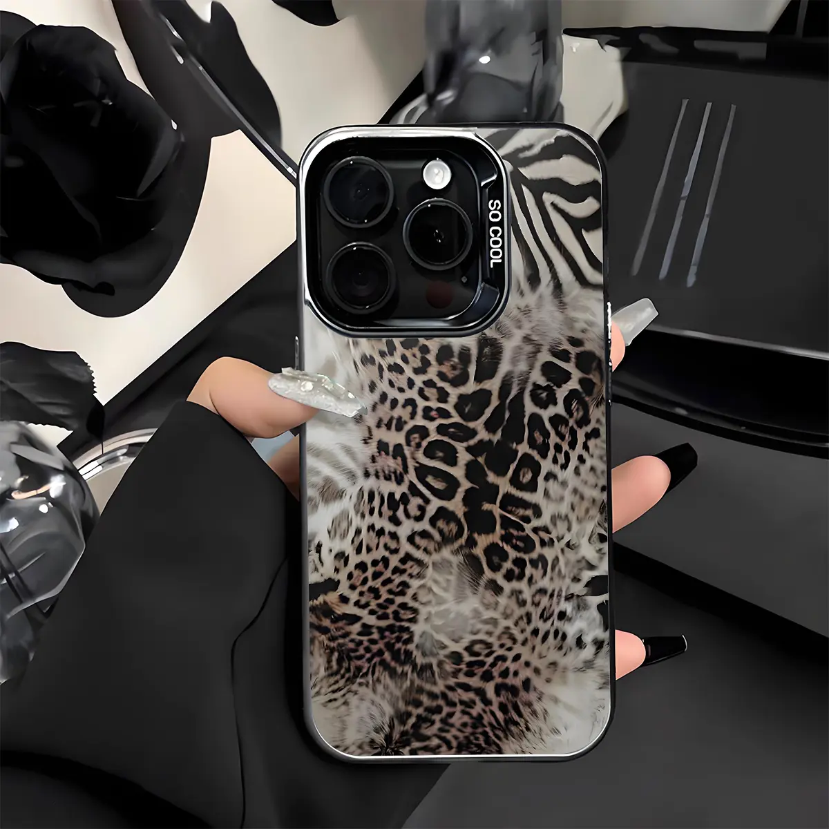 Animal Print Cheetah Zebra Tiger Shockproof Phone Case for iPhone  X Xsmax 11 12 13 14 15 16 17 Air Plus/Air/Pro Max/Pro Protecitved Cover High Quality Y2K Trendy