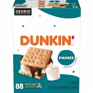Dunkin' S'mores Coffee, K-Cup Pods, Medium Roast, 22/Box, 4 Boxes/Carton