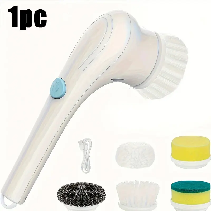 Electric Spin Scrubber, Cleaning Brushes for Household Use with 5 Replaceable Brush Heads, Power Scrubbers for Cleaning Bathroom,  for Shower, Tub, Kitchen, Tile, Floor