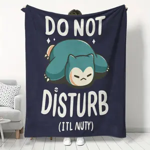 Snorlax Cartoon Throw Blanket, Super Soft Cozy Flannel Fleece Picnic Blanket for Boys Girls Adults, Warm Plush Blankets for Couch Sofa Bed Living Room