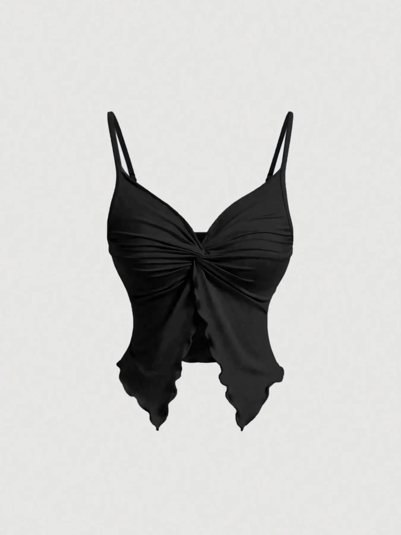 Women's Lightweight Knit Sculpted Twist-Front Tube Top: Asymmetric Hem Detail in Solid Palette - Effortless Sleeveless Staple for Beach Club to City Escapes