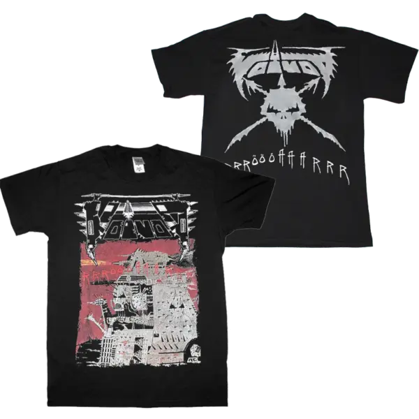 Voivod Rrröööaaarrr Bootleg Tour 2023 Event COTTON FABRIC UNISEX SHORT SLEEVE BLACK T-SHIRT DOUBLE SIDE FULLSIZE