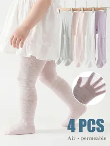 Girls' Summer Seamless Leggings, Breathable Mesh Fabric, Perfect Fit Design, Ideal for Daily Wear & Active Play