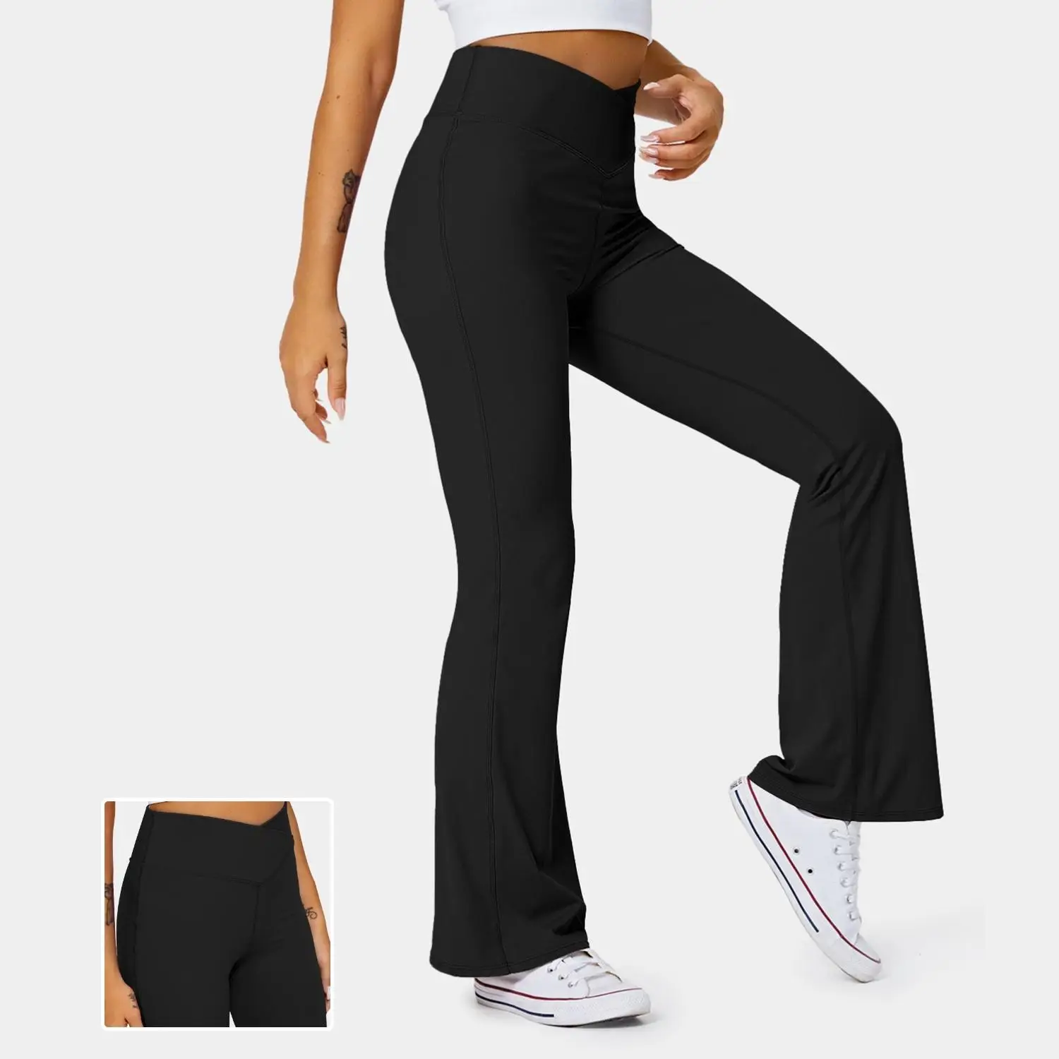 Halara High Waisted Crossover Flare Yoga Leggings Pilates Fitness Trousers Workout Sweatpants#NovaTopFinds