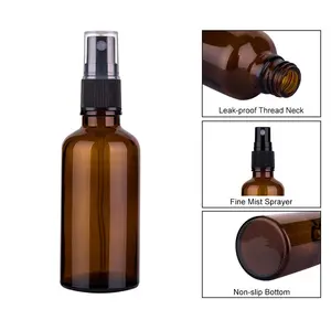 Amber Glass Spray Bottles 15ML to 30ML Set of 4, Refillable Design, Portable Leakproof Perfume Bottles, Ideal for Hydration On-The-Go