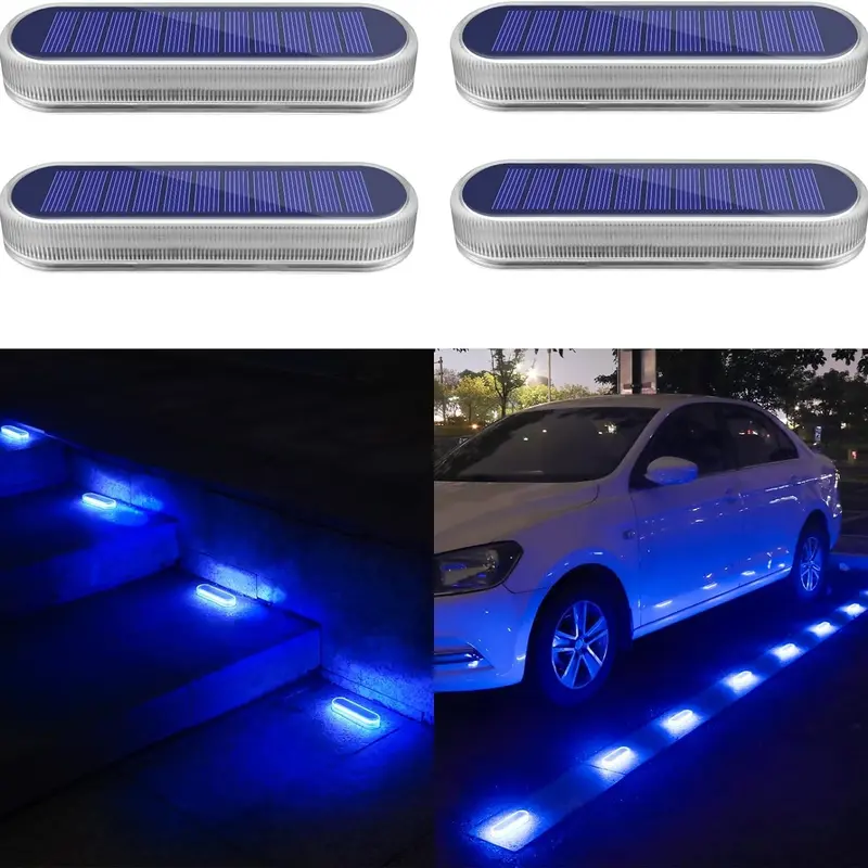 Solar Deck Light Outdoor Solar Staircase Lamp Waterproof IP68 30 LED Fence Garden Pathway Decoration, 4 Pack, Rechargeable Batteries