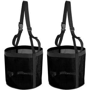 2Counts Horse Feed Bag Breathable Mesh Feed Bucket Mesh Designed Feeding Bag Adjustable Feed Bag Easy to Carry Feed Bucket for Feeding Horses