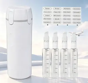 4-in-1 Leak-Proof Travel Dispenser Bottles with SecureLock Design, Double Seal Anti Spill Silicone Bottles, Tsa Friendly Reusable Toiletry Organizer, Compact Refillable Vials For Skincare Lotion And Daily Cosmetics.makeup organizer