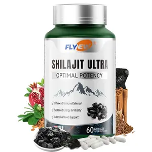 Flynew Shilajit for Men Women, Shilajit with Naturally Fulvic Acid & L-Arginine, Himalayan Shilajits for Extra Power, Stamina & Immune Support, Non-GMO, Made in USA, 60 Capsules, 1,300mg Per Serving