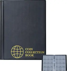 Coin Flip Holder Albums - 120 Pockets 2X2 Inches Coin Storage Books for Coin Cardboard Collection Holders CS43BK Uncle Paul