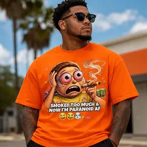 Scary man smoking