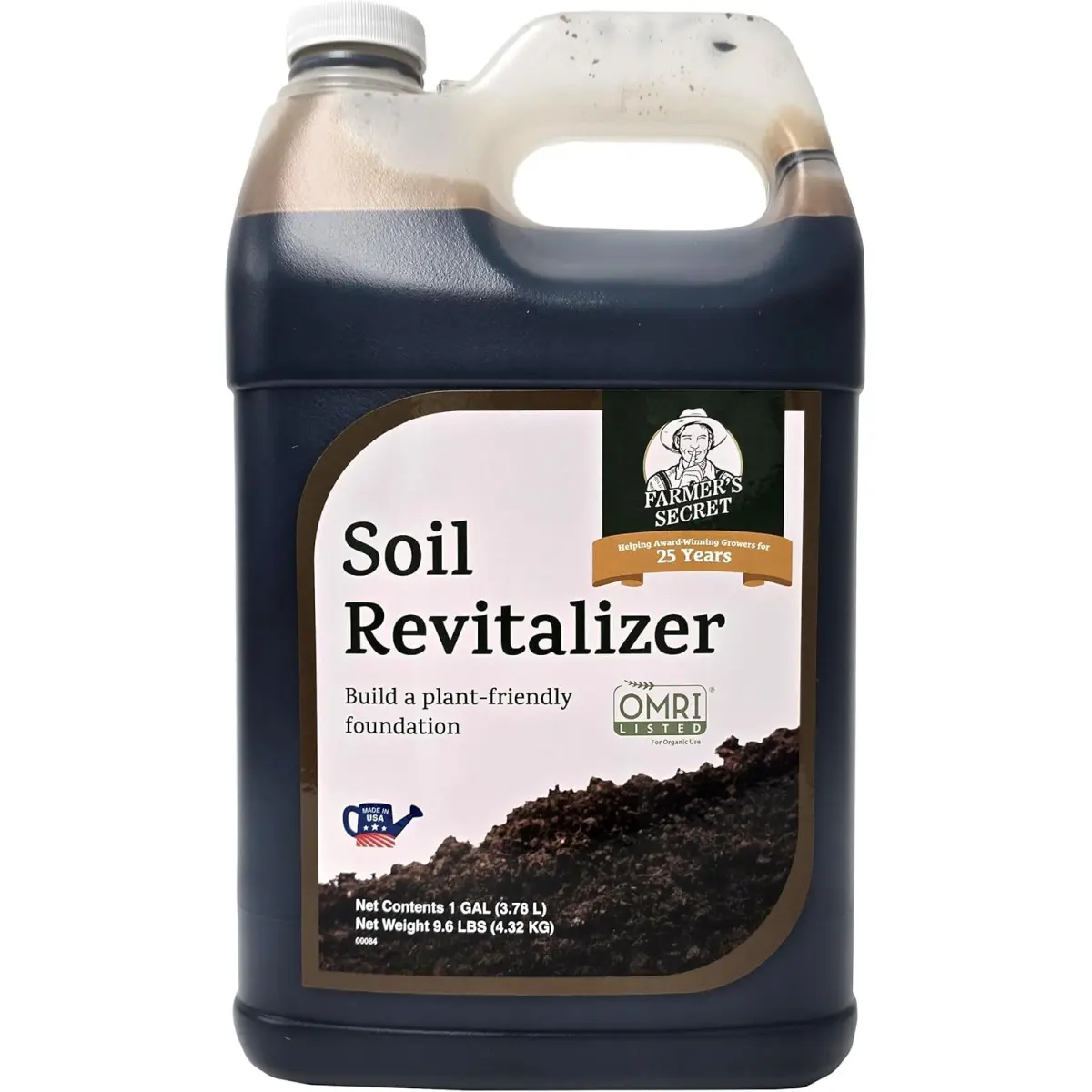 128oz OMRI Certified Organic Soil Revitalizer - Activated Humics Liquid Compost Amendment, Repairs Damaged Soil, Boosts Microbial Activity, Increases Disease Resistance, Ideal for Fall-Spring Use