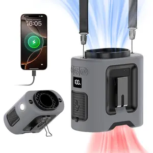 Multifunctional 4 Speeds Portable Cooling Fan Type-C Rechargeable Phone Holder Fan for Construction Site Outdoor Office Makeup
