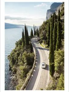 Gardesana Road Scenic Poster - High-Quality Standard Print on Premium Luster Photo Paper - Ideal for Dorms, Bedrooms, and Home Offices