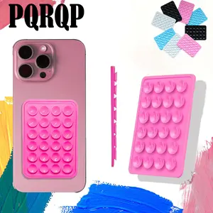 2-Pack Silicone Phone Grip Suction Cup Holder for iPhone & Android Hands-Free Sticky Stand Fidget Mirror Kickstand for Selfies Videos Desk