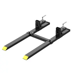Heavy Duty Clamp-On Tractor Bucket Forks, 60 in, 4000 LBS Max Capacity, Adjustable Stabilizer Bar, Front Loader Fork Attachment for Skid Steer, Vehicle